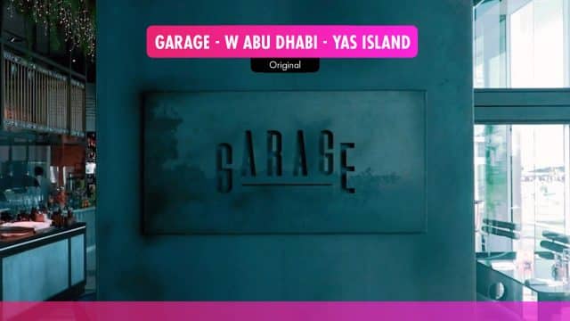 Garage W Abu Dhabi. This image shows the entrance of The Garage in W Hotel Yas Island, in the city of Abu Dhabi, United Arab Emirates. Welcome to Abu Dhabi. Welcome to UAE. Welcome to Garage W Yas Island.